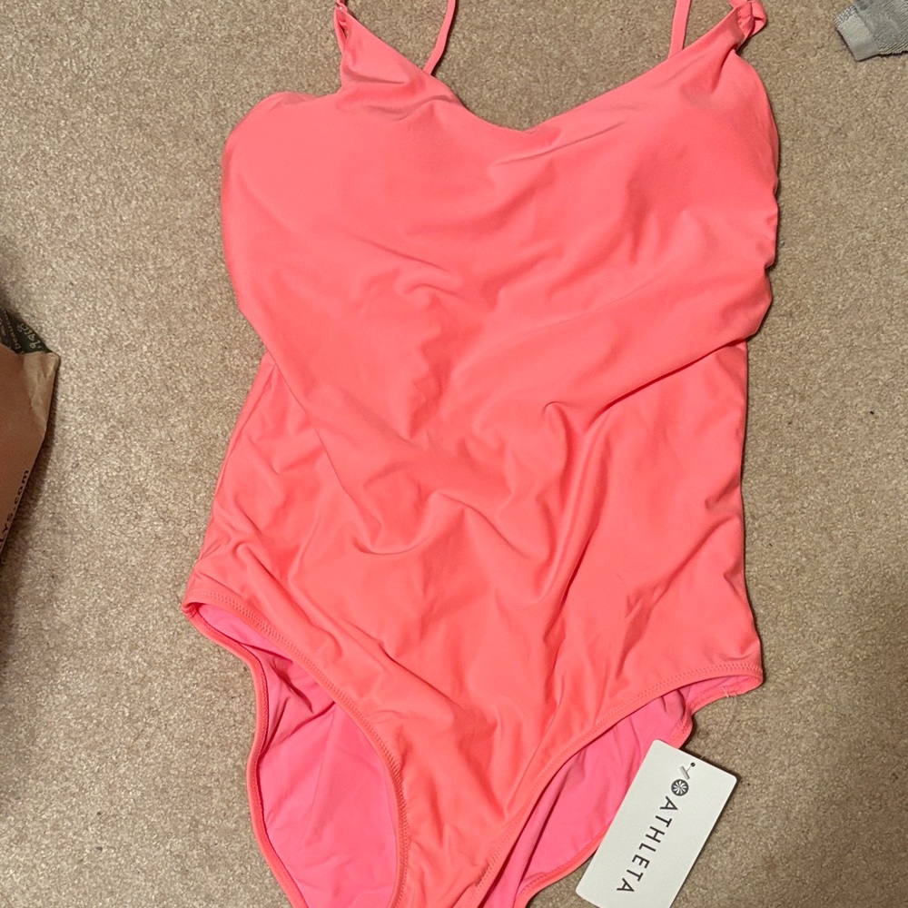 Athleta Woman’s Pink One Piece Swimsuit-NWT Size Large